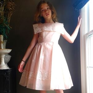 Vintage Little Girl Pale Pink Party Dress